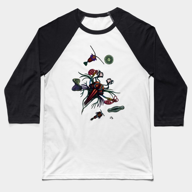 Hind Brain Life Baseball T-Shirt by FreyStrandDraws